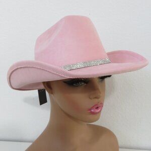 Illuma Light Pink Cowgirl Cowboy Hat Rhinestone Band Rodeo Western Country